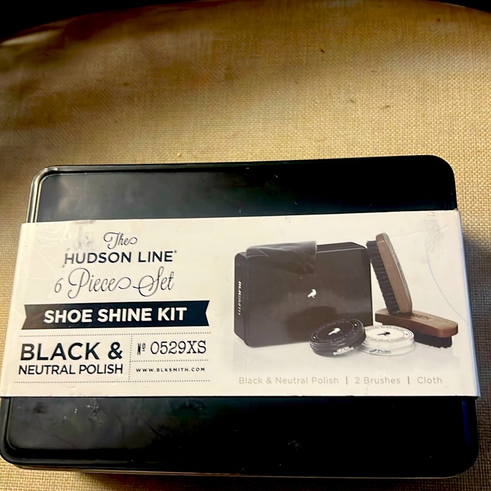 The Hudson Line 6 Pices Set Shoe Shine Kit NWB